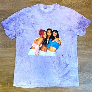 Retro 90s TLC Tie Dye Purple Band Shirt